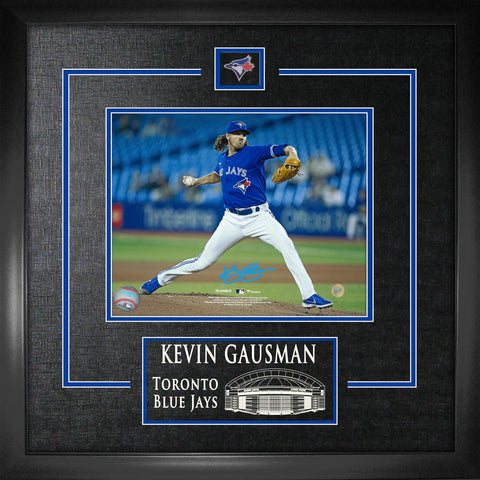 Gausman,K Signed 8x10 Etched Mat  Photo Blue Jays Blue Wind Up Front view-H
