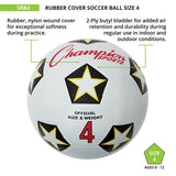SOCCER BALL CHAMP RUBBER SZ 4