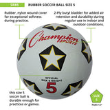 SOCCER BALL CHAMP RUBBER SZ 5