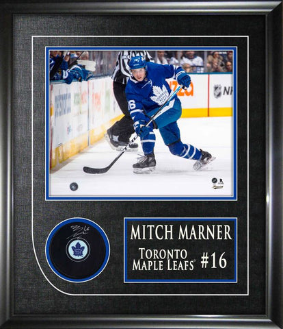 Marner,M Signed Puck Framed with 8x10 Toronto Maple Leafs