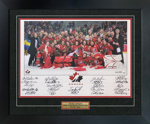 Team Canada Women's Multi Signed 2006 Gold Metal Print