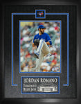 Romano,J Signed 8x10 Etched Mat Photo Blue Jays Blue Wind Up-V