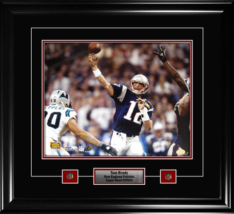Brady,T 16x20 Photo Framed with Pins & Plate Patriots-H