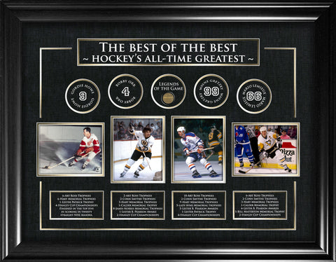 Best of the Best Howe, Gretzky, Orr, Lemieux Framed Print