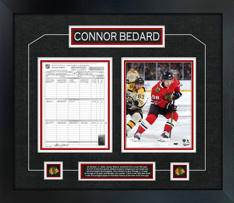 Bedard,C Framed First Goal Scoresheet Collage
