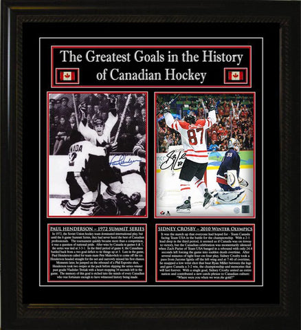 CROSBY,S / HENDERSON SIGNED 8X10S FRAMED CANADA'S