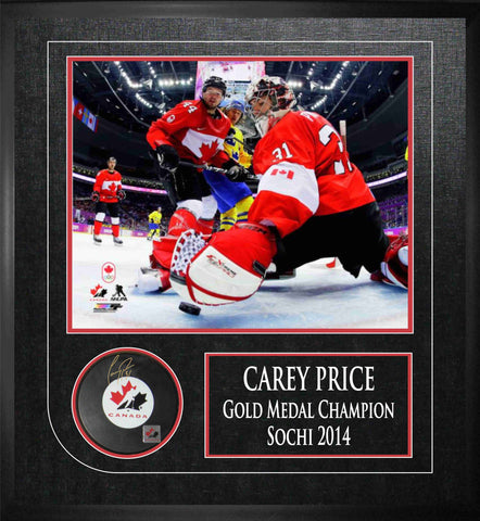 Price,C Puck Framed 2014 Olympics Team Canada