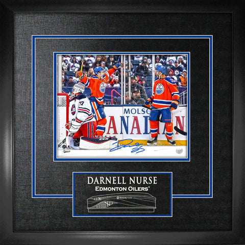 NURSE,D SIGNED 8X10 ETCHED MAT OILERS BLUE WITH MCDAVID