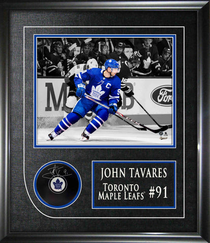 Tavares,J Signed Puck Framed Toronto Maple Leafs