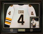 Orr,B Signed Jersey Framed Bruins White Vintage Adidas 1975-1976