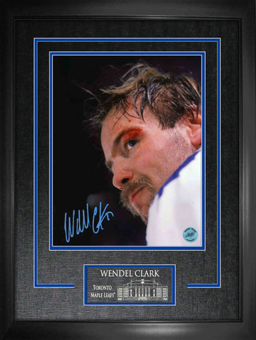Clark,W Signed 11x14 Etched Mat Leafs Bloody Warrior-V