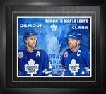 Gilmour,D / Clark Dual Signed 11x14 Framed Leafs Blue Collage-H