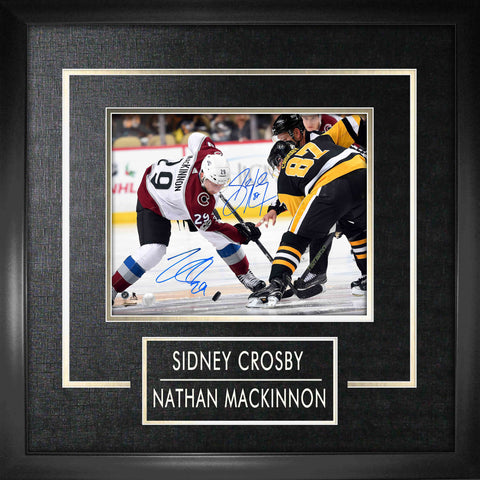 Crosby,S / MacKinnon Dual Signed 8x10 Etched Mat Faceoff-H